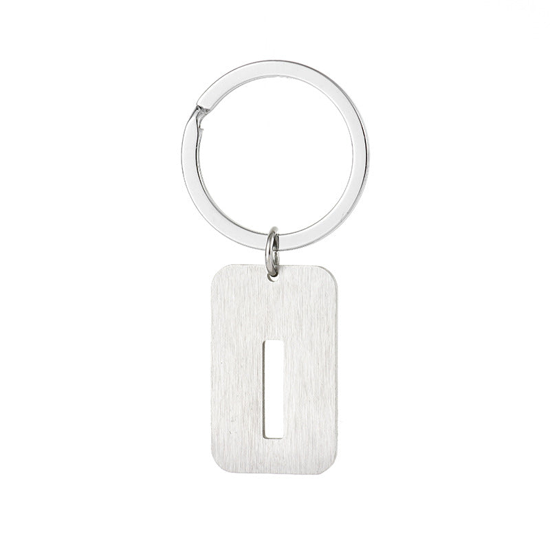 Wholesale Stainless Steel Creative Hollow 26 Letter Keychain